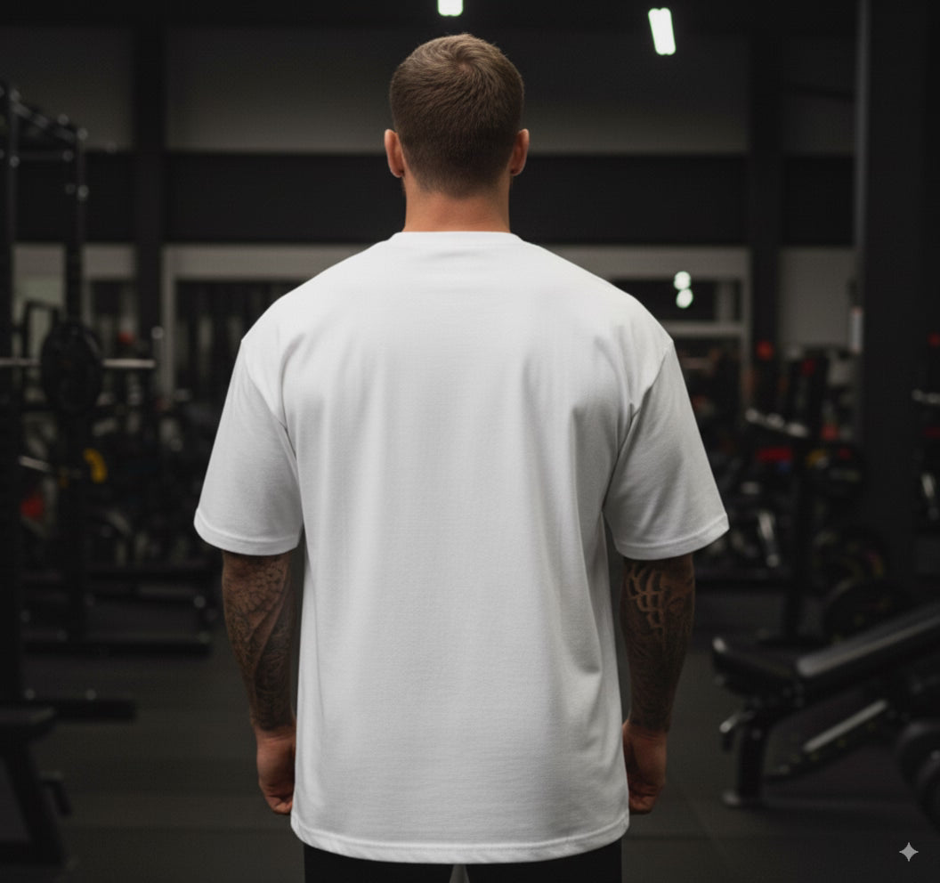 camiseta oversized, camiseta academia, camiseta cbum, Camiseta Oversized Masculina Academia, Camiseta Masculina para Academia, Camiseta Oversized branca, Loja Iron Club