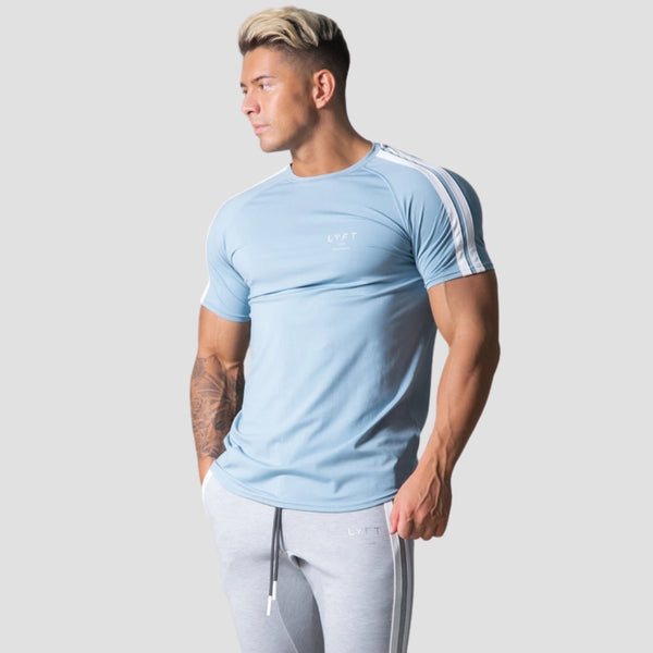 Camiseta Slim, Camiseta Dry Fit, camiseta slim fit masculina, camiseta slim fit Azul, Loja Iron Club