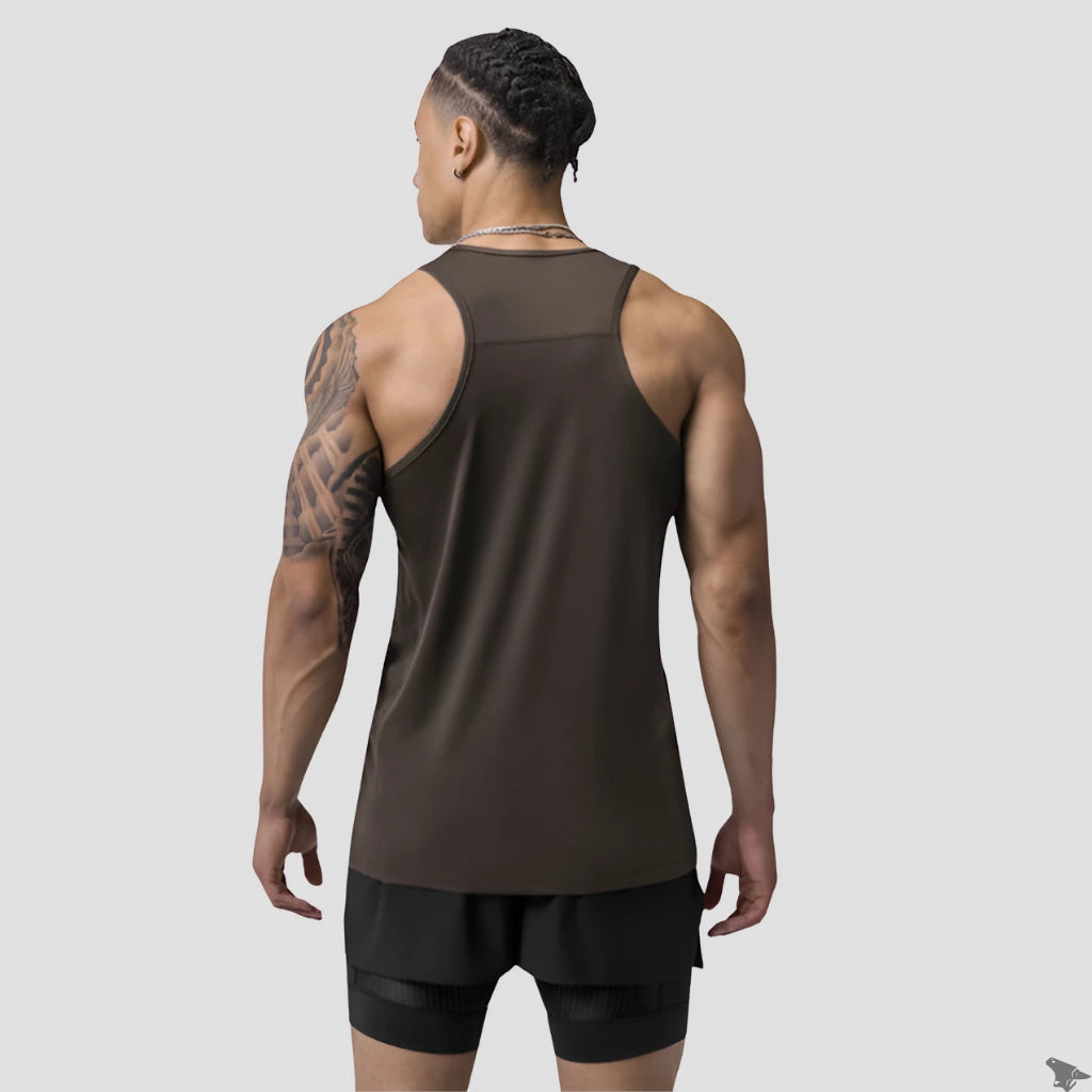 Regata Academia, Regata Dry Fit, Regata Esportiva, Regata Dry Fit Masculina para Academia, Regata Esportiva Dry Fit, Regata Marrom, Loja Iron Club