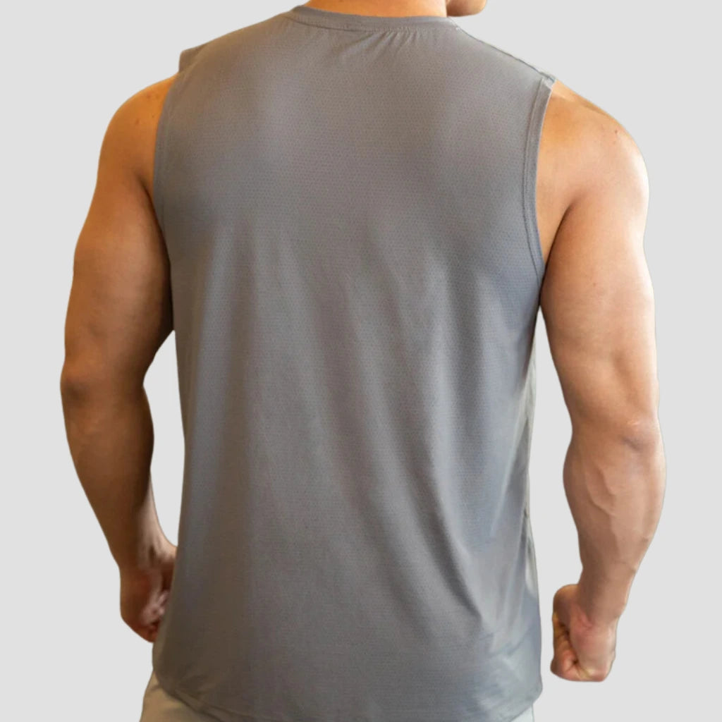 Regata Dry Fit, Regata Corrida, Regata Corrida Masculina, Camiseta Regata Corrida, Loja Iron Club, Regata Cinza