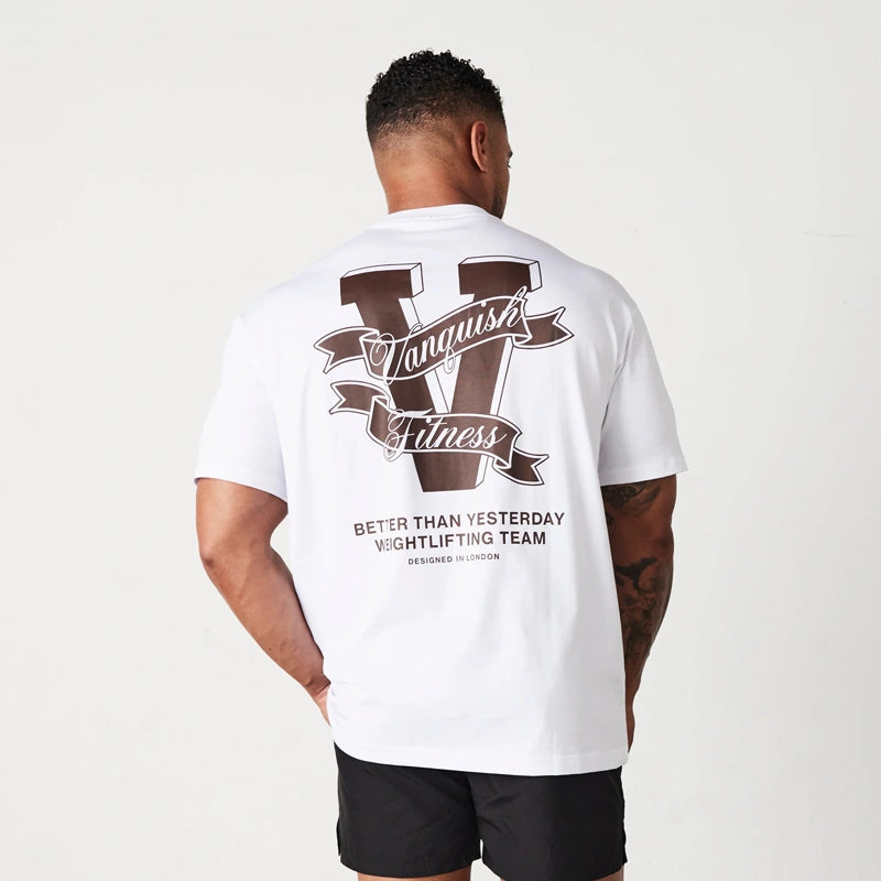 Camiseta Oversized Masculina Vanquish - WeightLifting Team 22 Iron Club P Camiseta Branca 