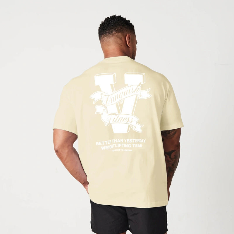 Camiseta Oversized Masculina Vanquish - WeightLifting Team 22 Iron Club P Camiseta Off White 