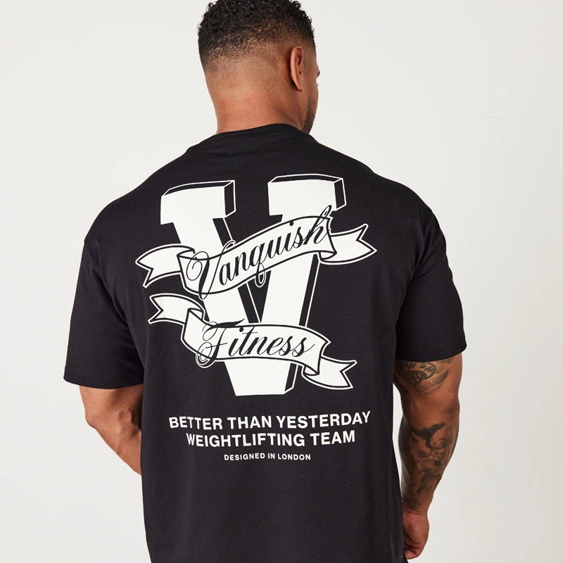 Camiseta Oversized Masculina Vanquish - WeightLifting Team 22 Iron Club P Camiseta Preta 