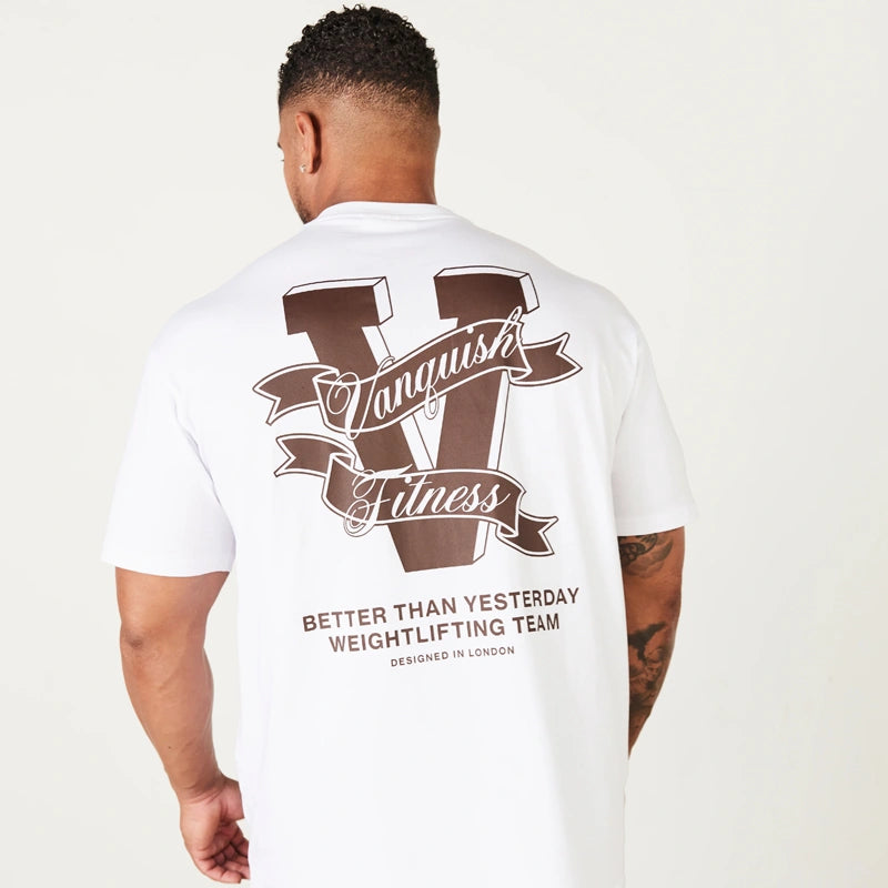 Camiseta Oversized Masculina Vanquish - WeightLifting Team 22 Iron Club M Camiseta Branca 