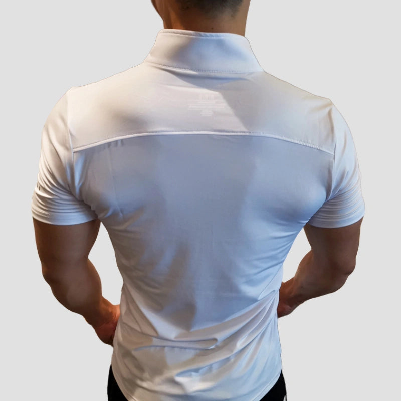 Camiseta Masculina Com Gola Zip Para Academia Polo Zip - 01 Iron Club 