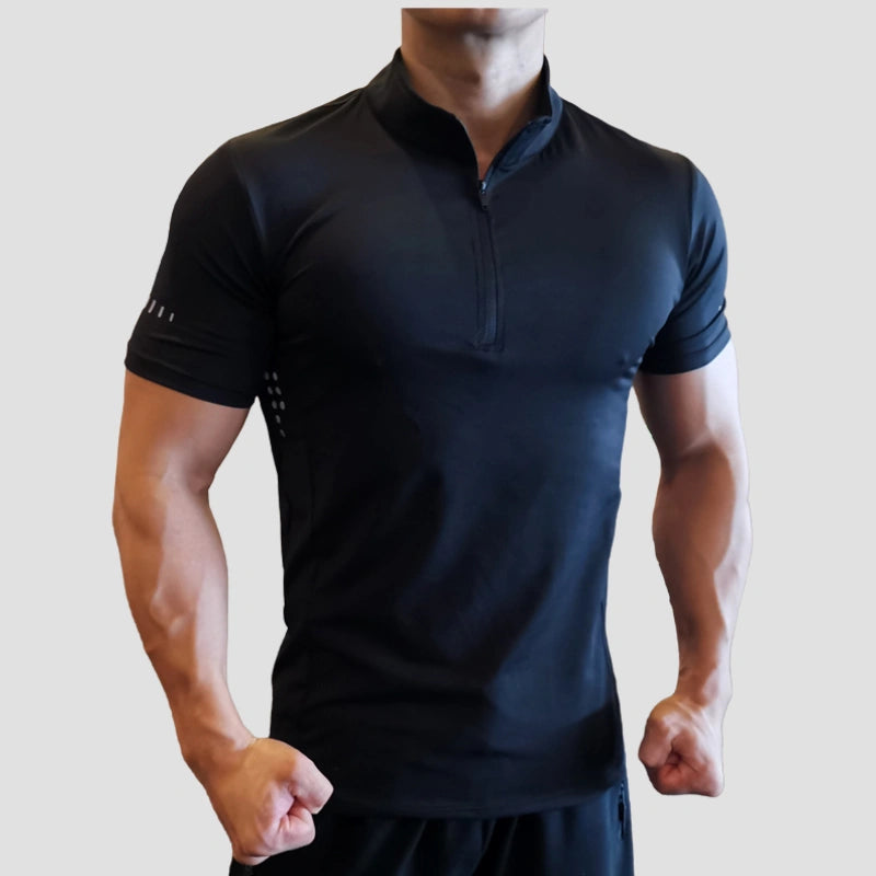 Camiseta Masculina Com Gola Zip Para Academia Polo Zip - 01 Iron Club 