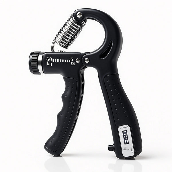 Hand Grip ajustável PowerFlex com mola de resistência e contador de repetições.