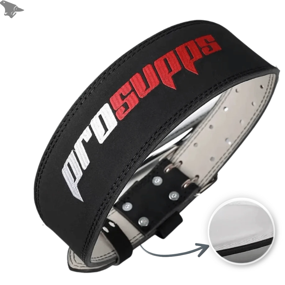 Cinturão De Couro para Levantamento de Carga - ProSupps 34 Iron Club Cinturão Preto II P - Comprimento 95cm 