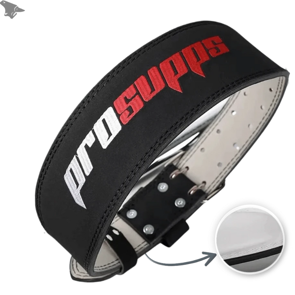 Cinturão De Couro para Levantamento de Carga - ProSupps 34 Iron Club Cinturão Preto II P - Comprimento 95cm 
