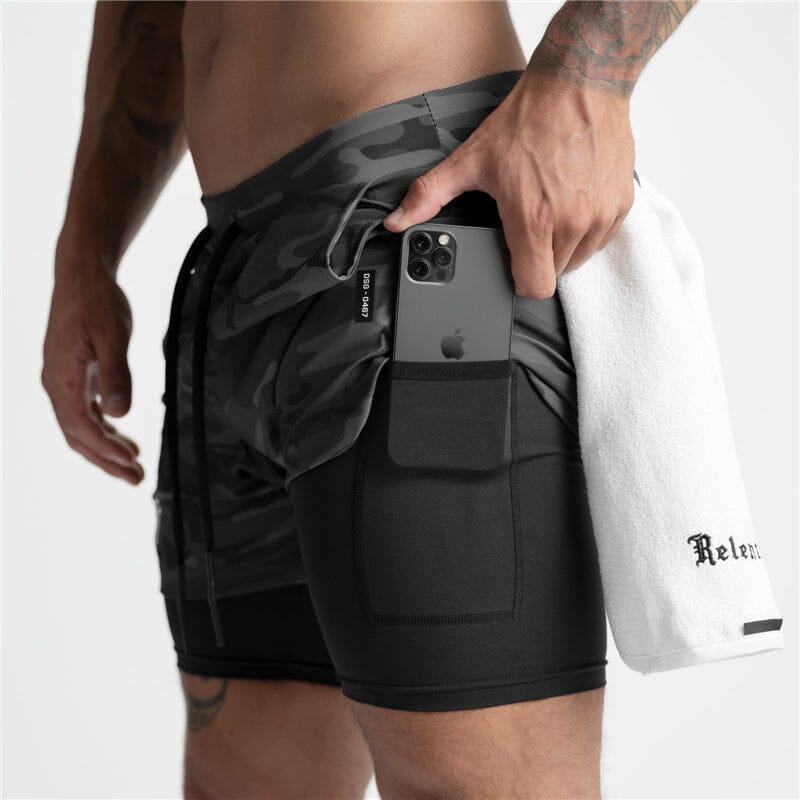 Short Fitness Masculino 2 em 1 para Academia com Bolso - IronClub 82 Iron Club 